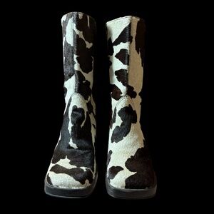 MIA Cowhide Hair Boots Block Heel Leather Size 8 Made in
Brazil Vintage Y2K